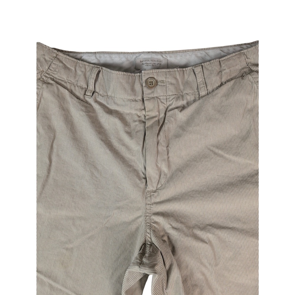 Banana Republic Pants Men's Cotton Tan Pinstripe Chino Size 33/30 Casual Classic
